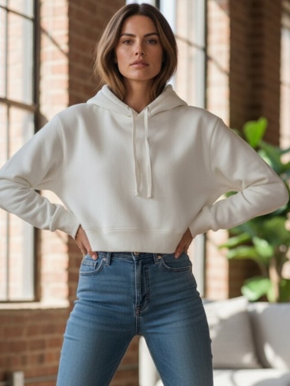 J.Crew Heritage Fleece Cropped Ivory Pullover
Hoodie Size XS